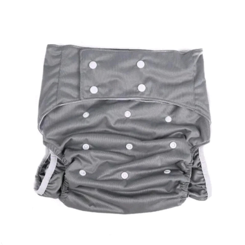Gray Reusable Adult Cloth Diaper